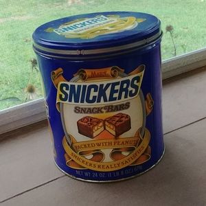 Metal tin, decor, Snickers, Vintage 1987